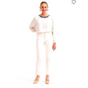 NWT $109 Chico’s white So slimming girlfriend ankle jeans straight slim S/4